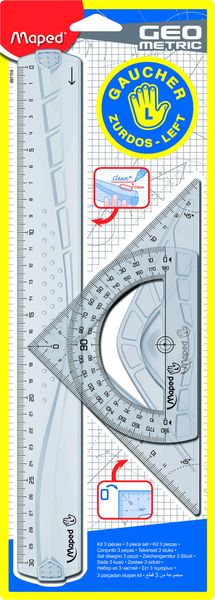 Maped Geo Metric Left Handed Drawing Set - 3 Piece