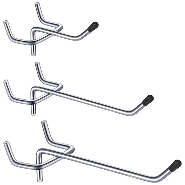 100Pcs Pegboard Hooks 5/10/15cm With Covers for 1/4" 1/8" Pegboard Wall