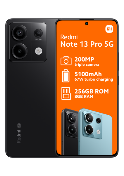Xiaomi Redmi Note 13 PRO 5G Smartphone - Midnight Black (8GB RAM + 256GB)