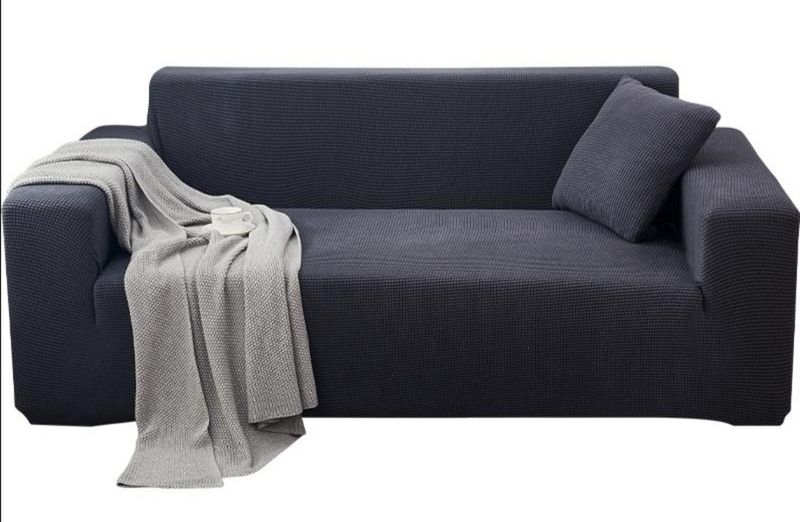 Sofa / Couch Cover Jacquard Knitting Fabric Metallic Grey