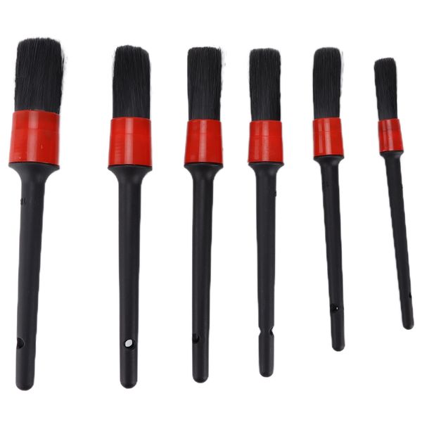 6 Pieces Pig Hair Car Brush Set for Maintenance