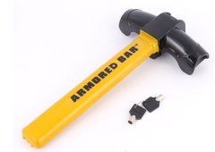Armored Bar Car Steering Wheel Lock - Yellow &amp; Black