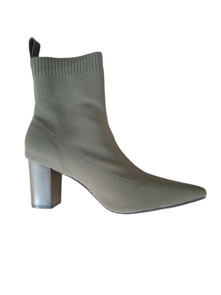 Women Knit Sock Boots - Green