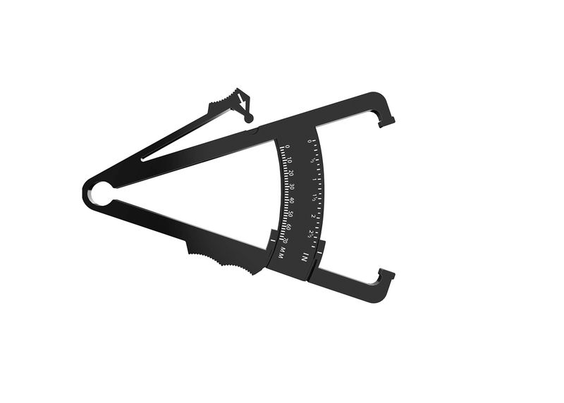 Body Fat Caliper, With Body Fat Percentage Measure Chart - White
