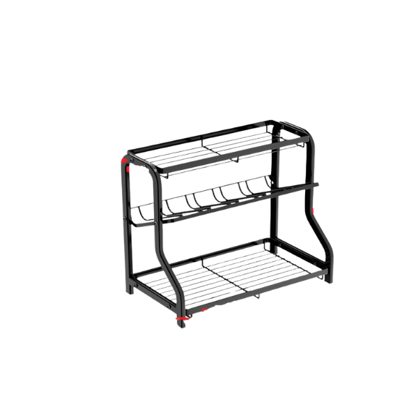 3 Tier Countertop Organizer For Kitchen Black Steels Cooking oil bottle