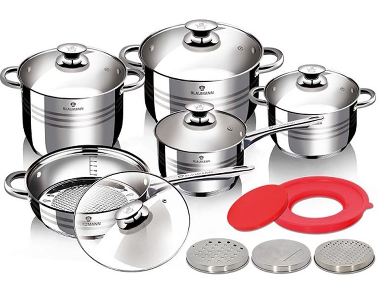 Blaumann Stainless Steel Cookware Set - Gourmet Line (32 Piece)