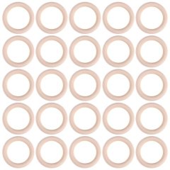 25 Pcs Natural Wood Rings 70mm Unfinished Macrame Wooden Ring Wood