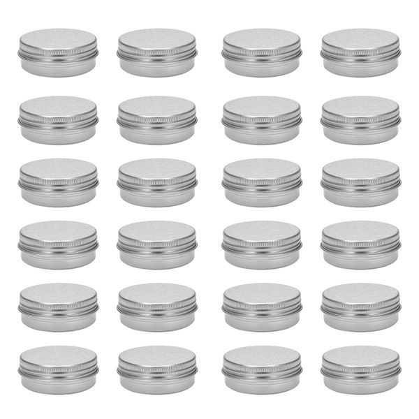 30ml Silver Small Aluminum Round Lip Balm Storage Jar Containers with Screw