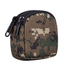(Dual Layer Pockets)Nylon Outdoor Waist Bag(Woodland Digital Camo)