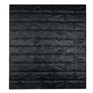 Set of 10 3D Foam Brick Wallpaper - Black