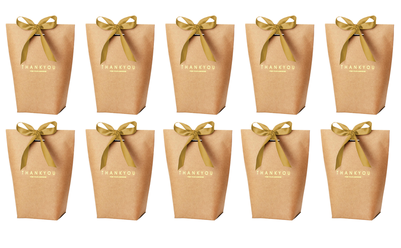 Bestby - Kraft Bag Shaped Gift Boxes for Party/Festival/Wedding(10pcs)