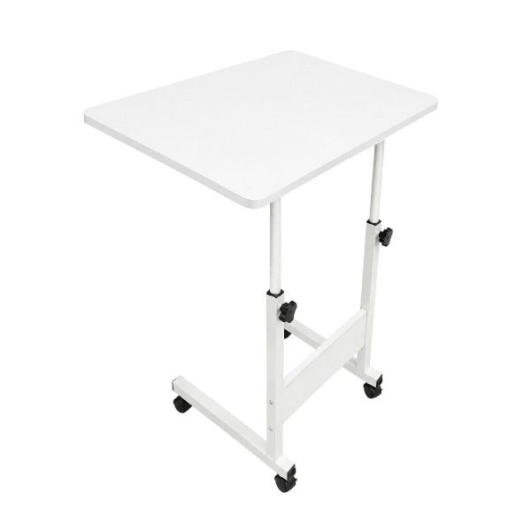 Adjustable Overbed Laptop Table with Wheels Mobile Height Adjustable Desk