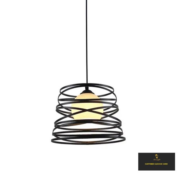 Dr. Light Fashion Sprial Metal Pendant With White Glass Cover- Single