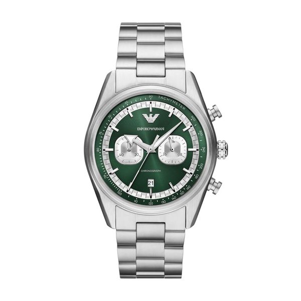 Emporio Armani Mens Silver Stainless Steel Strap Watch-AR11637