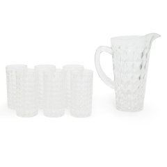 George &amp; Mason - Glass Jug &amp; 6 Tumbers Set