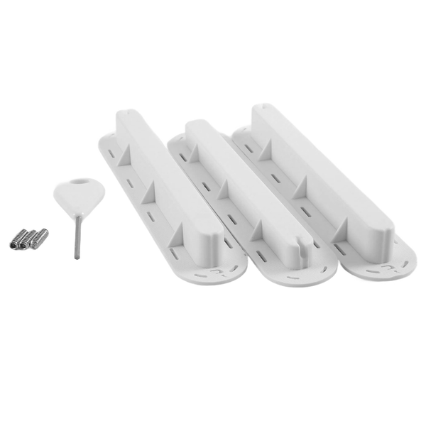 3 Pcs for Futures Fins Box Surfboard for Future Fins Plug with Key(White)
