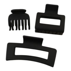 3 Piece Variety Shark Hairclip Set - Black
