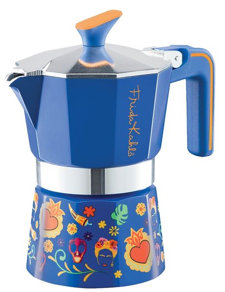 Pedrini Frida Kahlo 3-Cup Coffee Maker - Blue
