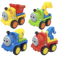 Unbreakable Construction Train Engine Toys - 4 Piece