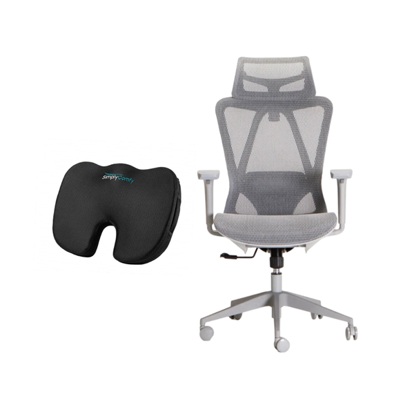 Simply Comfy Ergonomic Executive Chair &amp; Seat Support Cushion/Pillow Combo