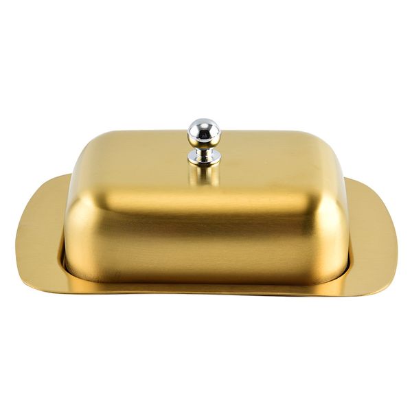 Stainless Steel Butter Dish with Easy to Hold Lid