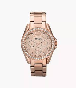 Fossil Riley Women Rose Gold Stainless Steel Watch-ES2811