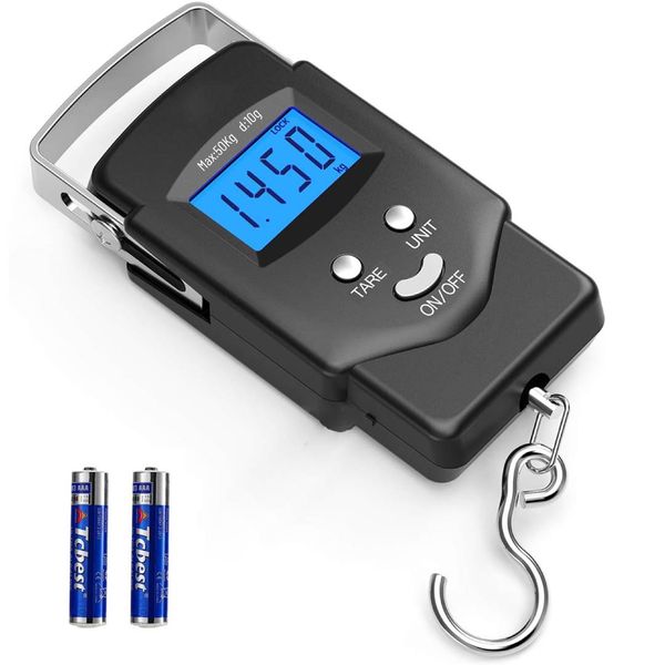 Travel Luggage Scale 50kg Portable Digital with 2AAA Batteries Fish Scale