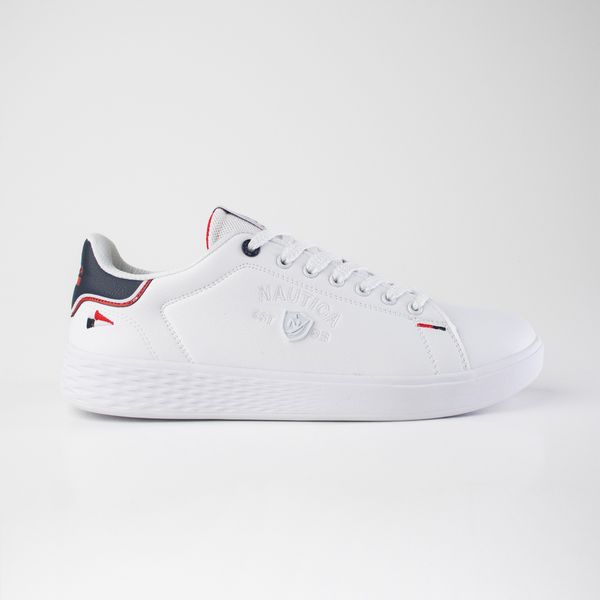 Nautica Men's FX Matte Sneakers-White/Red