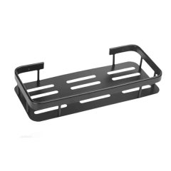 Self-adhesive Black Carbon Steel Rectangular Storage Shelf Organizer Rack