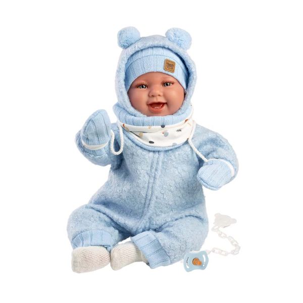 Llorens Baby Boy Doll w Laughing Mechanism, Clothing &amp; Cushion: Talo - 44cm