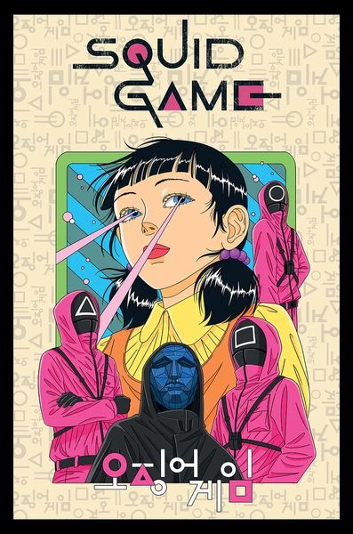 Squid Game 2 (Seoyoung) Poster with Black Frame