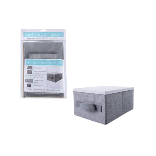 Get Organised Homeware- Grey Non-Woven Storage Box 40x30x25cm