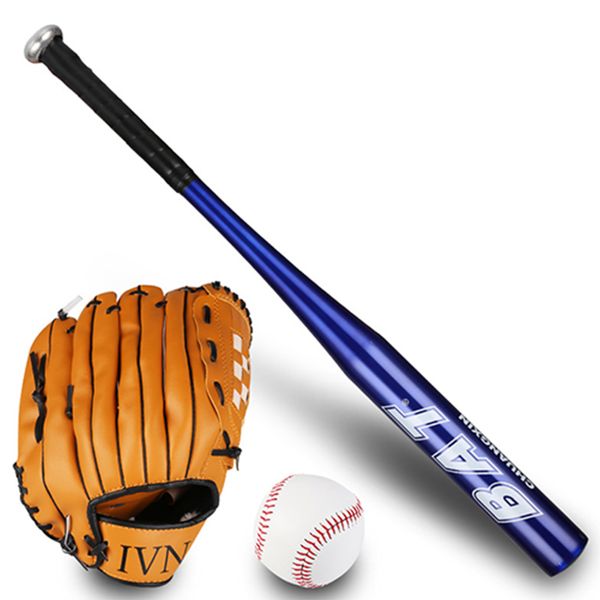 64cm Aluminium Alloy Baseball Bat with Baseball &amp; Softball Batting Gloves