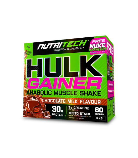 Hulk Gainer Box Chocolate Milk 4kg with Nuke warheads