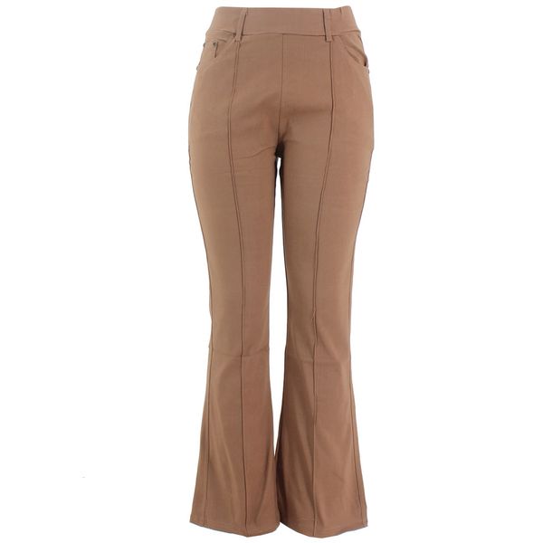 Blackcherry Brown Mid Waist Bootleg Pants