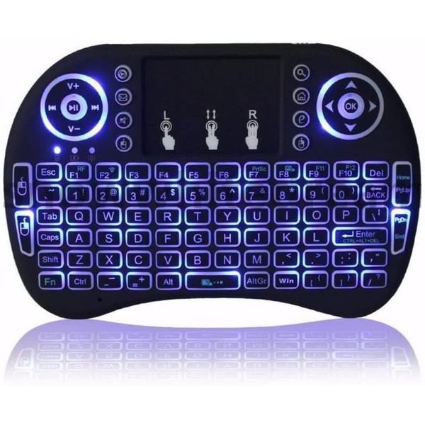 Backlit Mini Wireless Keyboard, Air Mouse Portable Combo withTouchpad Mouse