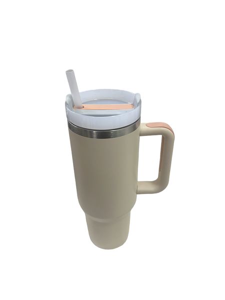 Tumbler with Handle Straw Lid, Stainless Steel Travel Mug