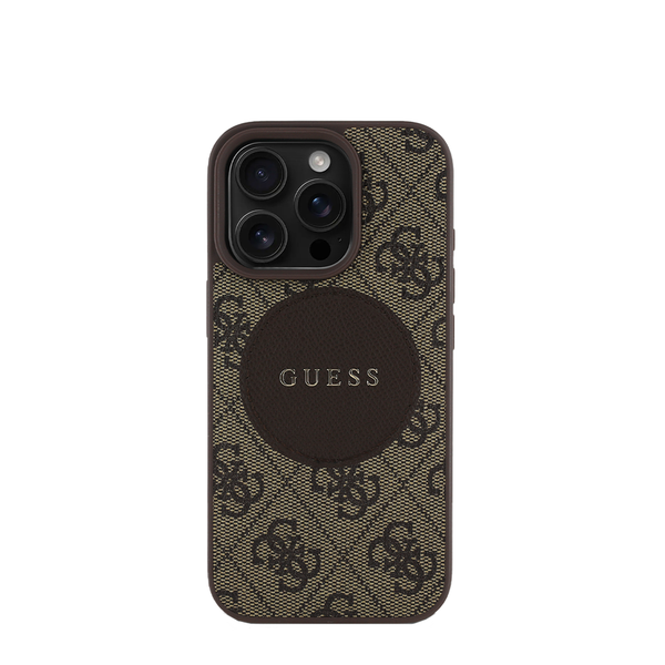 GUESS - Grained Compatible With iPhone 16 Pro Brown Case