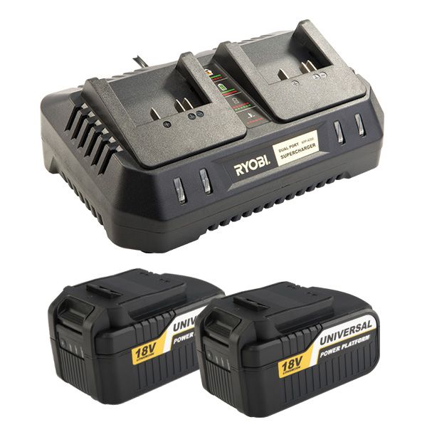 Ryobi - Xb-4000k 18v Batteries and Charger Kit (Xb4000 X2, Xpp4200)