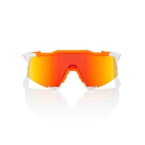 100% Speedcraft - White/Neon Orange - HiPER Red Multilayer Mirror