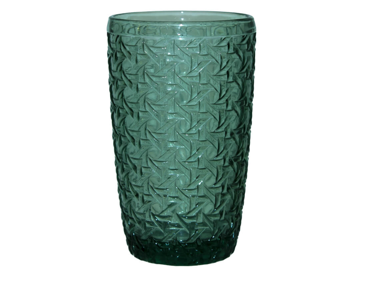 Hiball Glass Weave Green 380ml , Set of 6