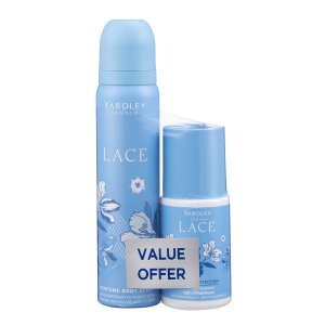 Yardley Lace Perfume Body Spray 90ML &amp; Roll On 50ML