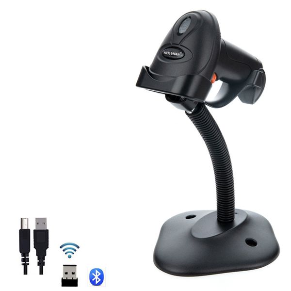 1D &amp; 2D Bluetooth Barcode Scanner with Stand Wireless USB Handheld Reader