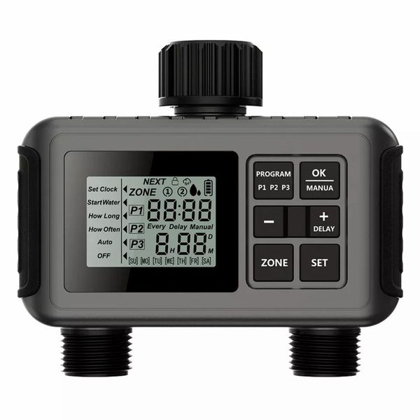 Sprinkler Timer,Dual Water Outlet Irrigation Watering Controller for Garden