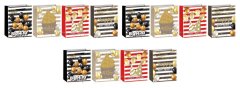 12-Piece Striped Mixed Gold Birthday Design Gift Bags Set - 18 × 23 × 10cm