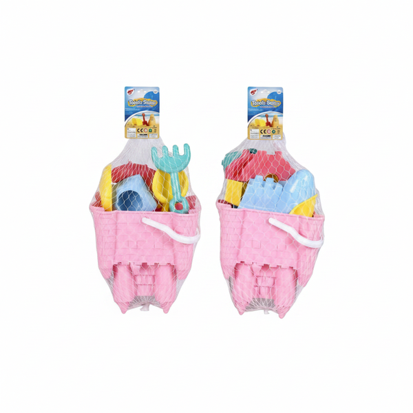 Beach-Set Playset with 17cm Bucket and 7 Accessories - 2 Pack