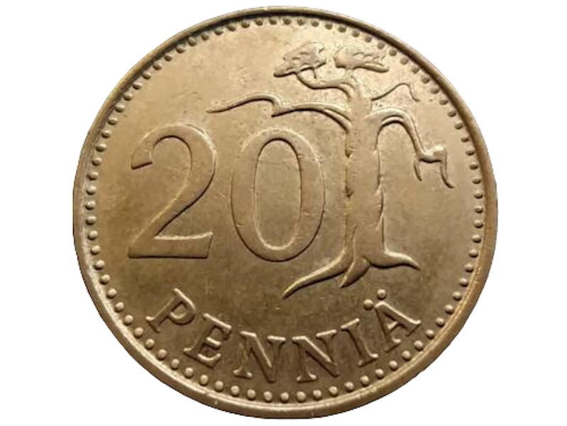 1982 Finland 20 Pennia Coin