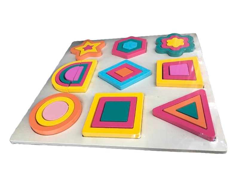 Kids' Shape Puzzle and Baby Breath Flower - 13 Piece Set