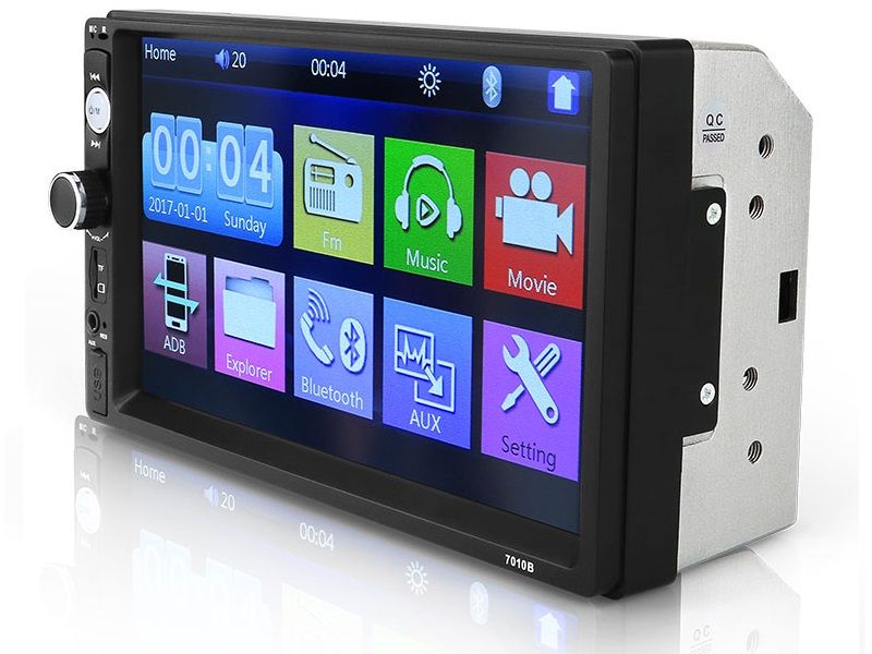 Tech Geeks Double Din HD Touch Screen Radio/BT/USB/MP5/Reverse Cam Support