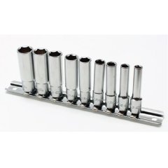 Ampro - 9 Piece 1/4" Dr Deep Socket Set (5.5-13mm)
